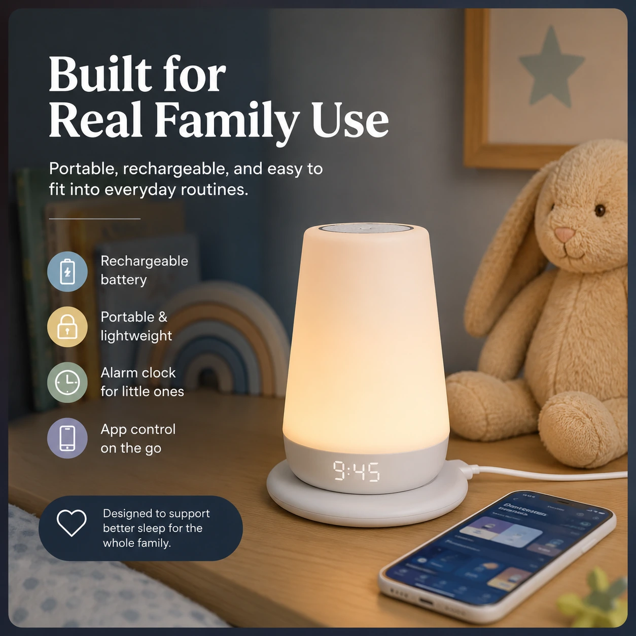 Hatch Rest+ 2nd Gen family-use overview card